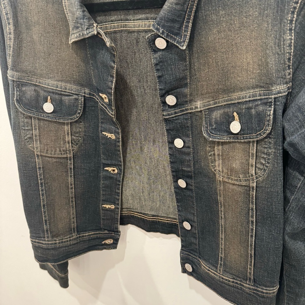 Vitamin A Jeans Blue Denim Jacket Women’s Large Button Front - Picture 4 of 10
